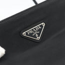 PRADA Hand Bag Nylon Black Silver Auth 188572-17