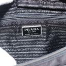 PRADA Hand Bag Nylon Black Silver Auth 188572-18