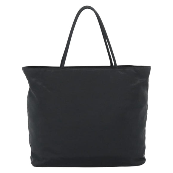 PRADA Hand Bag Nylon Black Silver Auth 188572