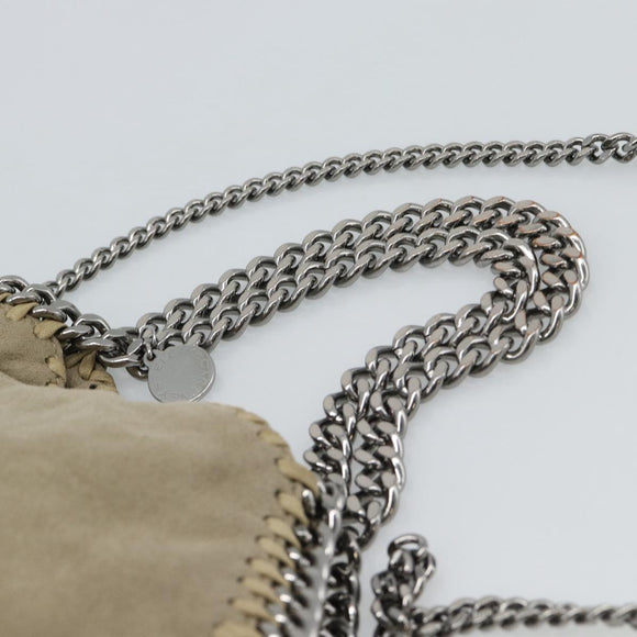 Stella MacCartney Chain Falabella Shoulder Bag polyester Beige Auth 188574A