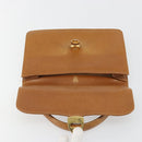 GUCCI Hand Bag Leather Beige Gold Auth 188578-9