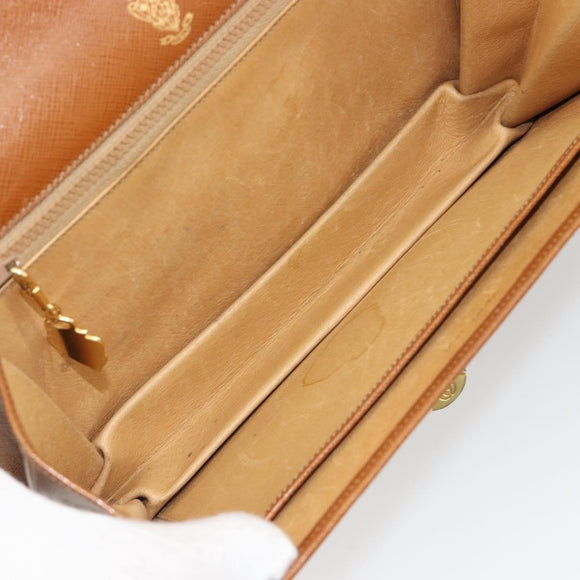 GUCCI Hand Bag Leather Beige Gold Auth 188578