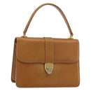 GUCCI Hand Bag Leather Beige Gold Auth 188578-1
