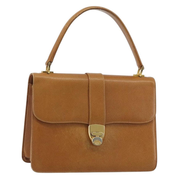 GUCCI Hand Bag Leather Beige Gold Auth 188578
