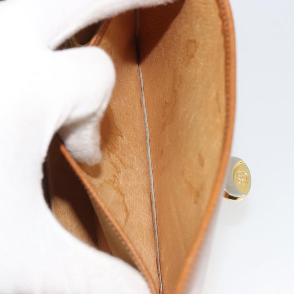 GUCCI Hand Bag Leather Beige Gold Auth 188578