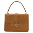 GUCCI Hand Bag Leather Beige Gold Auth 188578-13