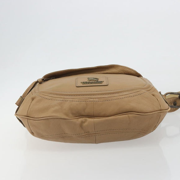 BURBERRY Blue Label Shoulder Bag Leather 2way Beige Auth 188582