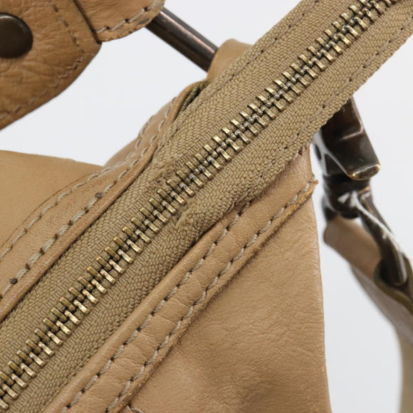BURBERRY Blue Label Shoulder Bag Leather 2way Beige Auth 188582