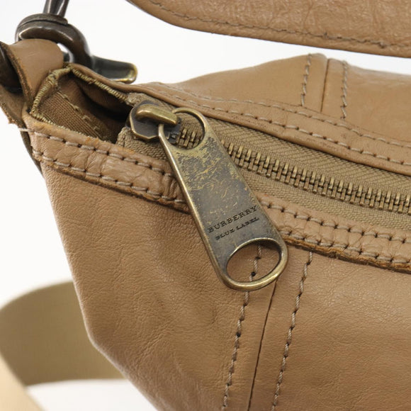 BURBERRY Blue Label Shoulder Bag Leather 2way Beige Auth 188582