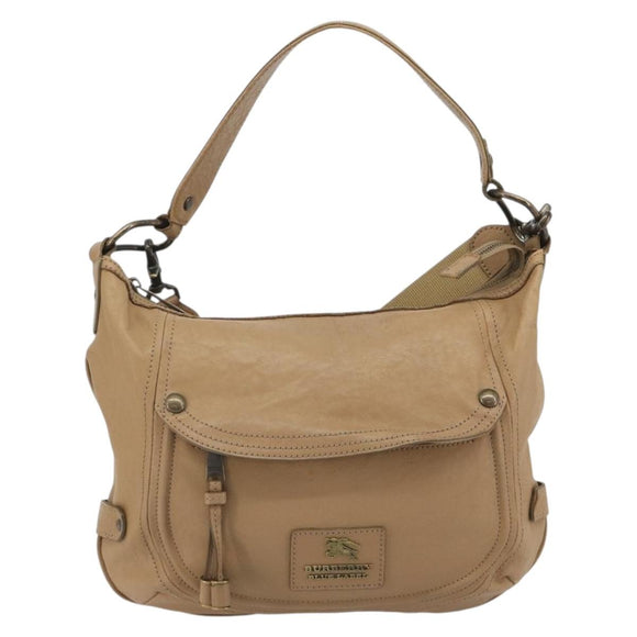 BURBERRY Blue Label Shoulder Bag Leather 2way Beige Auth 188582
