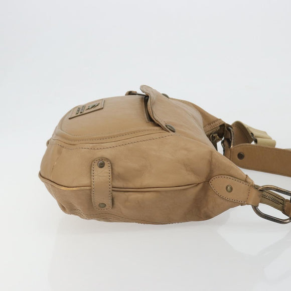 BURBERRY Blue Label Shoulder Bag Leather 2way Beige Auth 188582