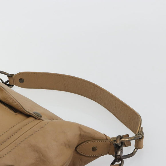 BURBERRY Blue Label Shoulder Bag Leather 2way Beige Auth 188582