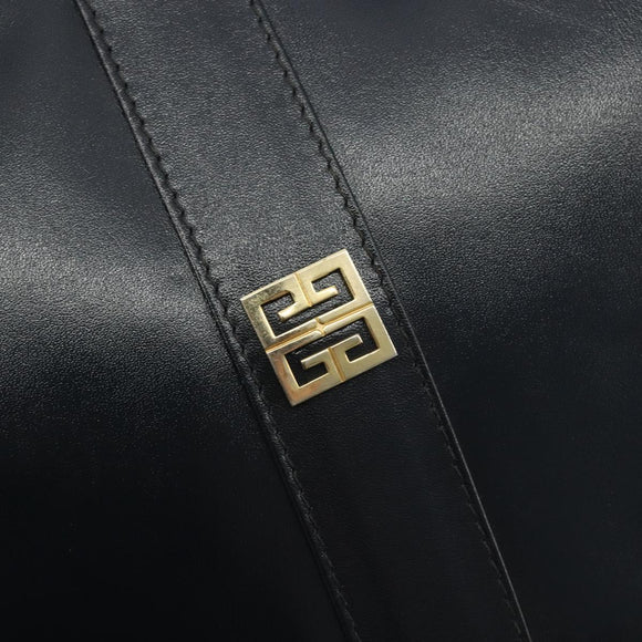 GIVENCHY Schoudertas Leer Marine Goud Auth 188588