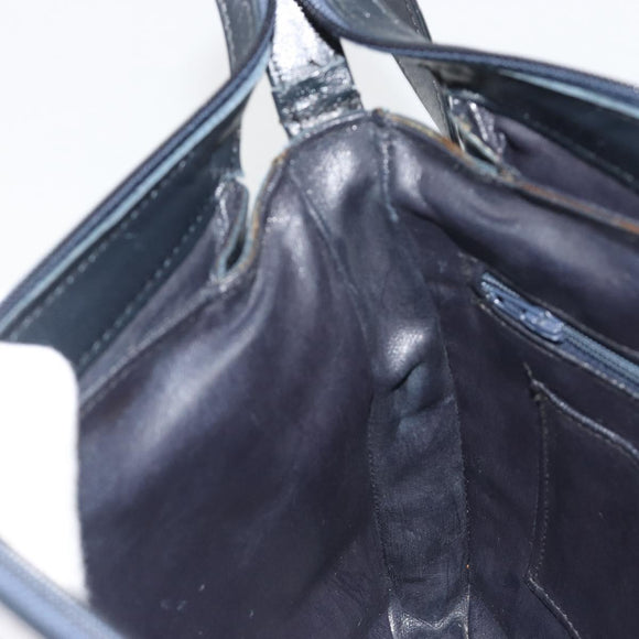 GIVENCHY Schoudertas Leer Marine Goud Auth 188588
