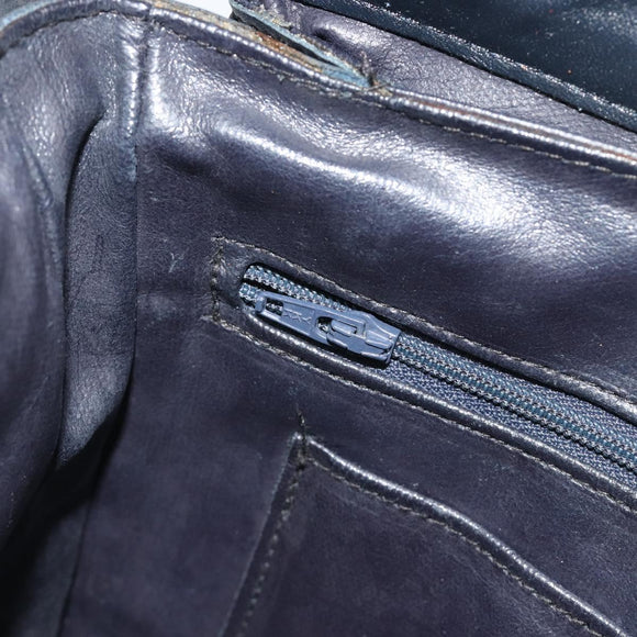 GIVENCHY Schoudertas Leer Marine Goud Auth 188588