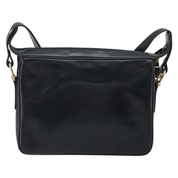 GIVENCHY Schoudertas Leer Marine Goud Auth 188588