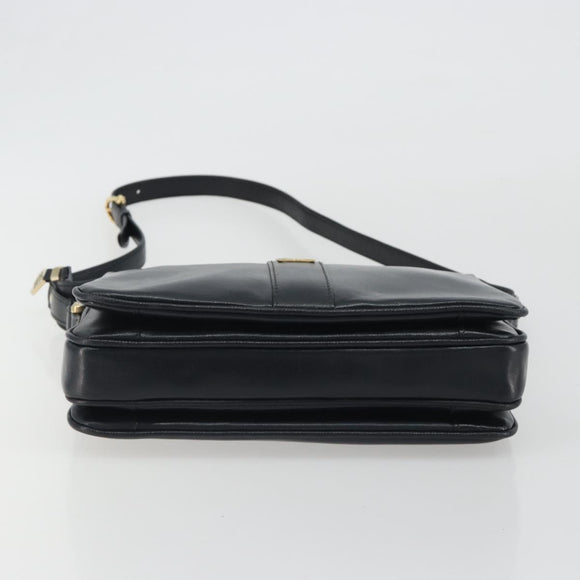 GIVENCHY Schoudertas Leer Marine Goud Auth 188588