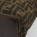 FENDI Zucca Canvas Tote Bag Black Brown Auth 188589-10
