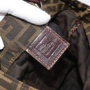 FENDI Zucca Canvas Tote Bag Black Brown Auth 188589-17