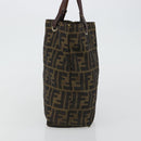 FENDI Zucca Canvas Tote Bag Black Brown Auth 188589-3