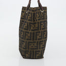 FENDI Zucca Canvas Tote Bag Black Brown Auth 188589-5