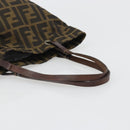 FENDI Zucca Canvas Tote Bag Black Brown Auth 188589-8