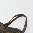 FENDI Zucca Canvas Tote Bag Black Brown Auth 188589-9
