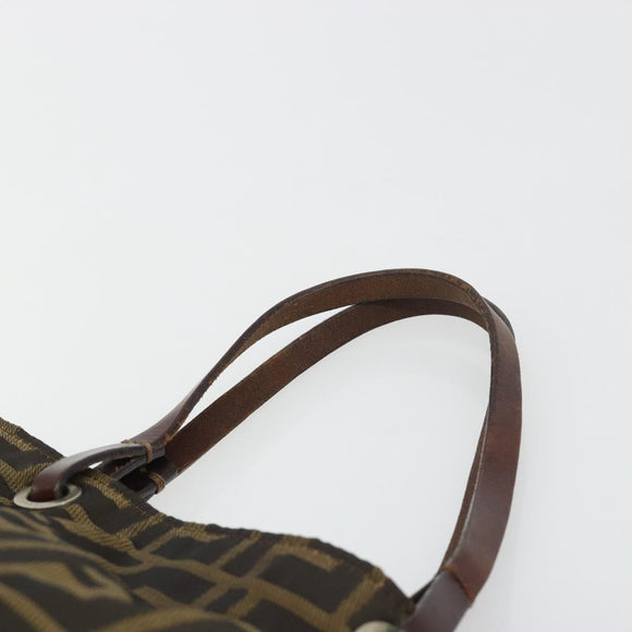 FENDI Zucca Canvas Tote Bag Black Brown Auth 188589