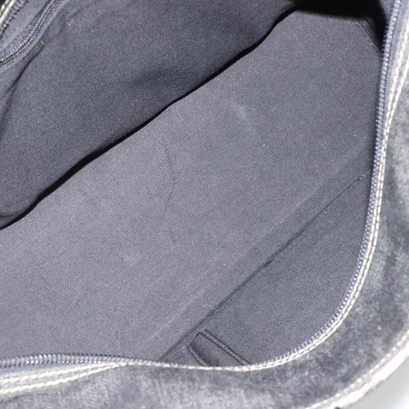 BURBERRY Hand Bag Denim Black Silver Auth 188591A