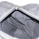 BURBERRY Hand Bag Denim Black Silver Auth 188591A-18