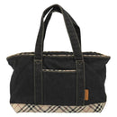 BURBERRY Hand Bag Denim Black Silver Auth 188591A-2