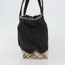 BURBERRY Hand Bag Denim Black Silver Auth 188591A-4