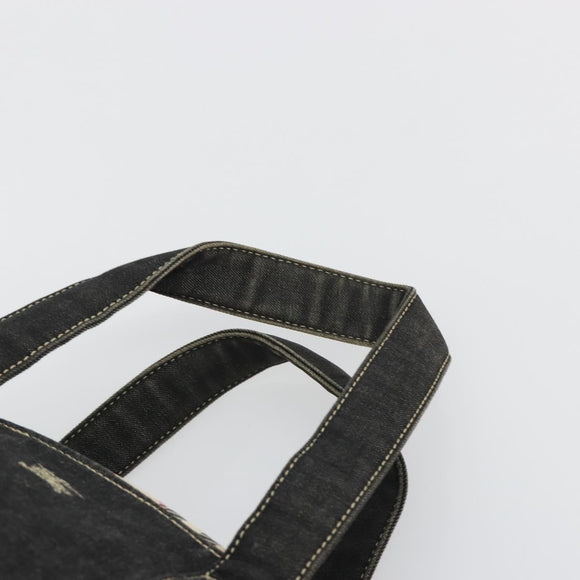 BURBERRY Hand Bag Denim Black Silver Auth 188591A