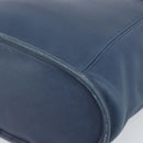 Coach Tote Bag Leather Blue Gold Auth 188592-10
