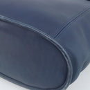 Coach Tote Bag Leather Blue Gold Auth 188592-12