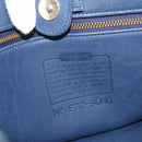 Coach Tote Bag Leather Blue Gold Auth 188592-15