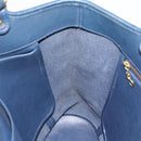 Coach Tote Bag Leather Blue Gold Auth 188592-18