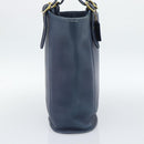 Coach Tote Bag Leather Blue Gold Auth 188592-4