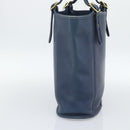 Coach Tote Bag Leather Blue Gold Auth 188592-5