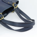 Coach Tote Bag Leather Blue Gold Auth 188592-7