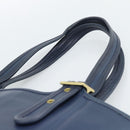 Coach Tote Bag Leather Blue Gold Auth 188592-8