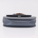 GUCCI Bamboo Hand Bag Leather 2way Light Blue Silver Auth 188593A-6