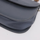 GUCCI Bamboo Hand Bag Leather 2way Light Blue Silver Auth 188593A-16
