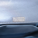 GUCCI Bamboo Hand Bag Leather 2way Light Blue Silver Auth 188593A-21