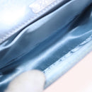GUCCI Bamboo Hand Bag Leather 2way Light Blue Silver Auth 188593A-11