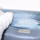 GUCCI Bamboo Hand Bag Leather 2way Light Blue Silver Auth 188593A-12