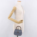 GUCCI Bamboo Hand Bag Leather 2way Light Blue Silver Auth 188593A-25