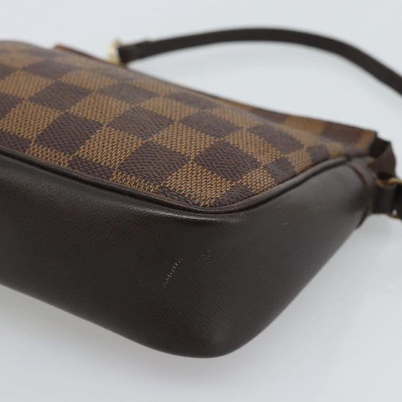 LOUIS VUITTON Damier Ebene Trousse Make Up Pouch N51982 LV Auth 188595A