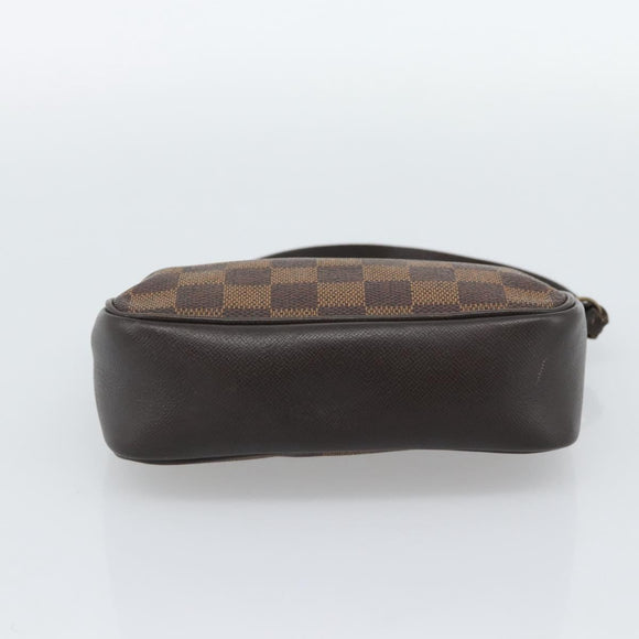 LOUIS VUITTON Damier Ebene Trousse Make Up Pouch N51982 LV Auth 188595A