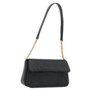 BALLY Shoulder Bag Leather Black Gold Auth 188596A-1